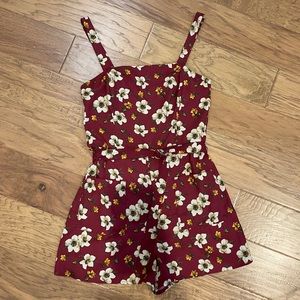 Target Burgundy Floral Romper